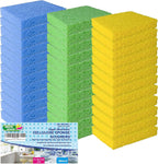 36 Pk Pop-Up Compressed Cellulose Sponges, Heavy Duty Scrub Kitchen Sponge, Clean Tough Messes Without Scratching Eco Friendly Reusable Compostable&Biodegradable 4.6x2.8x0.8Inch