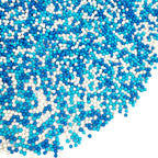 Blue White Pearl Sugar Sprinkles 2mm 130g/4.6 Oz Blue Sprinkles for Cake Decorating White Candy Pearls Baking Decorations Edible Sugar Pearls Sprinkle for Ice Cream Toppings Wedding Chirstmas