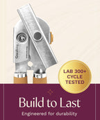 Premium Multifunctional Magnetic Manual Can Opener and Bottle Opener, Heavy Duty Stainless Steel Sharp Cutting Blade and Oversized Easy Turn Knob, Soft-Touch Handle, Kitchen Use, Orange