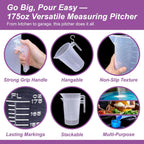 Amazing Abby - Michelle - 128-Ounce (1-Gallon, 4-Quart) Unbreakable Plastic Measuring Pitcher (2-Pack), Measuring Jug with Conversion Chart, Food-Grade, Dishwasher-Safe, Great for Kitchen, Lawn, Pool