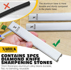 Foldable Portable Knife Sharpening System, Adjustable Knife Sharpener Kit with 3 PCS Aluminum Plates Diamonds (320#, 800#, 2000#), Blade Flips Without Removal, for Hunting, Kitchen Knives