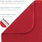 S&T INC. Dish Drying Mat, 16” x 18”, Absorbent Microfiber Kitchen Counter Mat, Dish Drying Pad for Dishes, Utensils, Pots and Pans, Large, Red