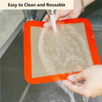 Square Silicone Baking Mats for 9 Inch Cake Pan, 8.5" Food Grade Non-stick Reusable Silicone Mat for Baking Pan for Bread/Pastry/Toast/Pie, Professional Cookie Sheets Liners for Brownie Pan 2 PCS