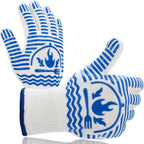 Oven Gloves 1472°F Extreme Heat Resistant BBQ Gloves, Flexible Grill Gloves Non-Slip Food Grade Silicone Oven Mitts for Kitchen, Cooking, Barbecue, Baking, Smoker (11inch)