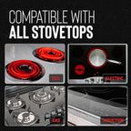 Hell's Kitchen Hybrid 5 Pc Cookware Set, Tri-Clad Stainless Steel and Nonstick Ceramic, PFAS Free, no PFOA, no PTFE, no Teflon, Non Toxic Cookware, Metal Utensil Safe, All Cooktops and Oven Safe