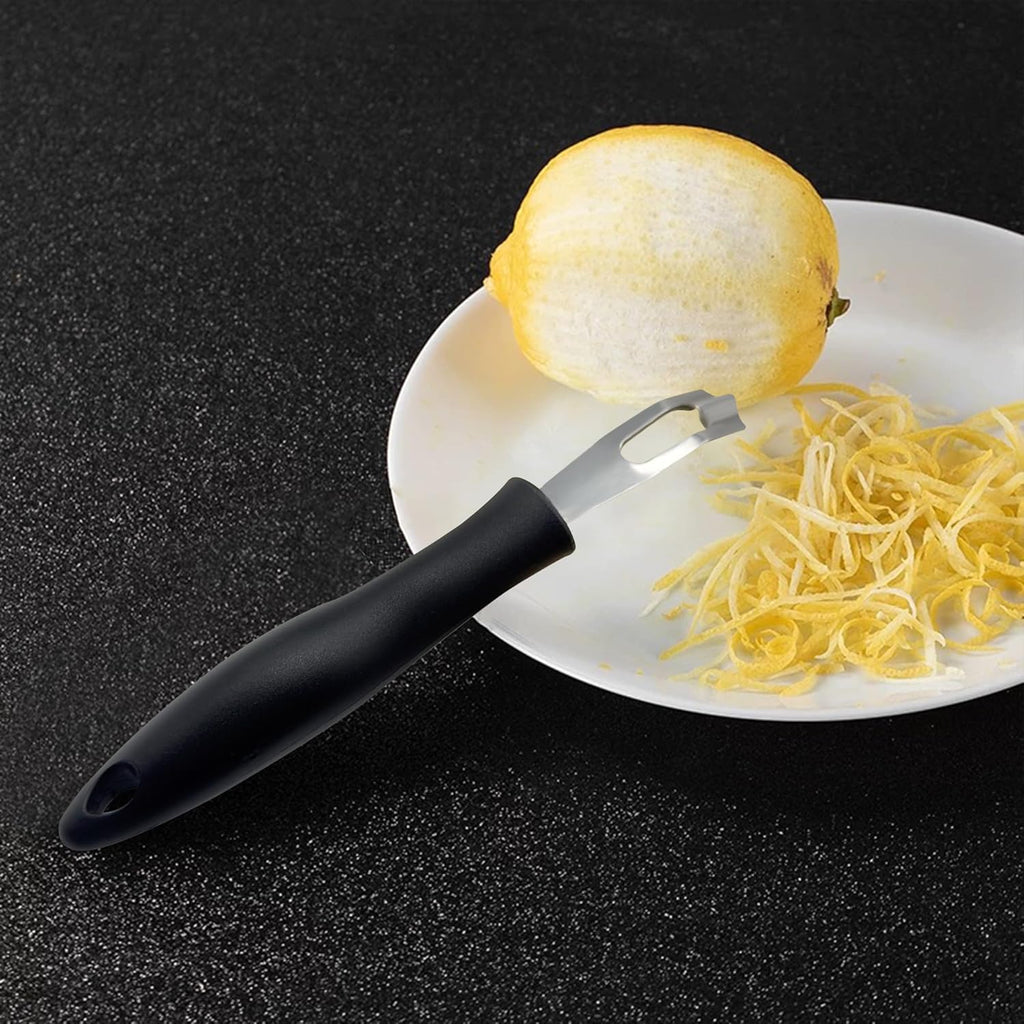 Channel Knife Lemon Peeler Zester-Garnish for Cocktail Mixers- Triangular, V-Shaped Stainless Steel Professional Grade Bar Tool-Fruit Peeler Zester (Peeler A)