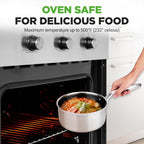 NutriChef 2 QT Stainless Steel Sauce Pot - Triply Kitchenware Sauce Pot with Glass Lid - DAKIN Etching Non-Stick Coating, Scratch-resistant Raised-up Honeycomb Fire Textured Pattern - NutriChef NC3PSP