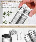 Tea Balls for Loose Tea, (2+1 Pack) 18/8 Stainless Steel Tea Infuser Set, Extra Fine Mesh Tea Strainers for Brew Tea, Spices & Seasonings