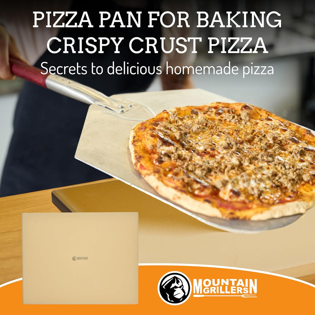 MOUNTAIN GRILLERS Pizza Stone for Oven and Grill BBQ - 12x16-Inch Rectangular Stone - Multi-Purpose Baking Stone for Crispy Crust Pizza, Bread, or Crackers - Ideal Gift for Pizza Lovers