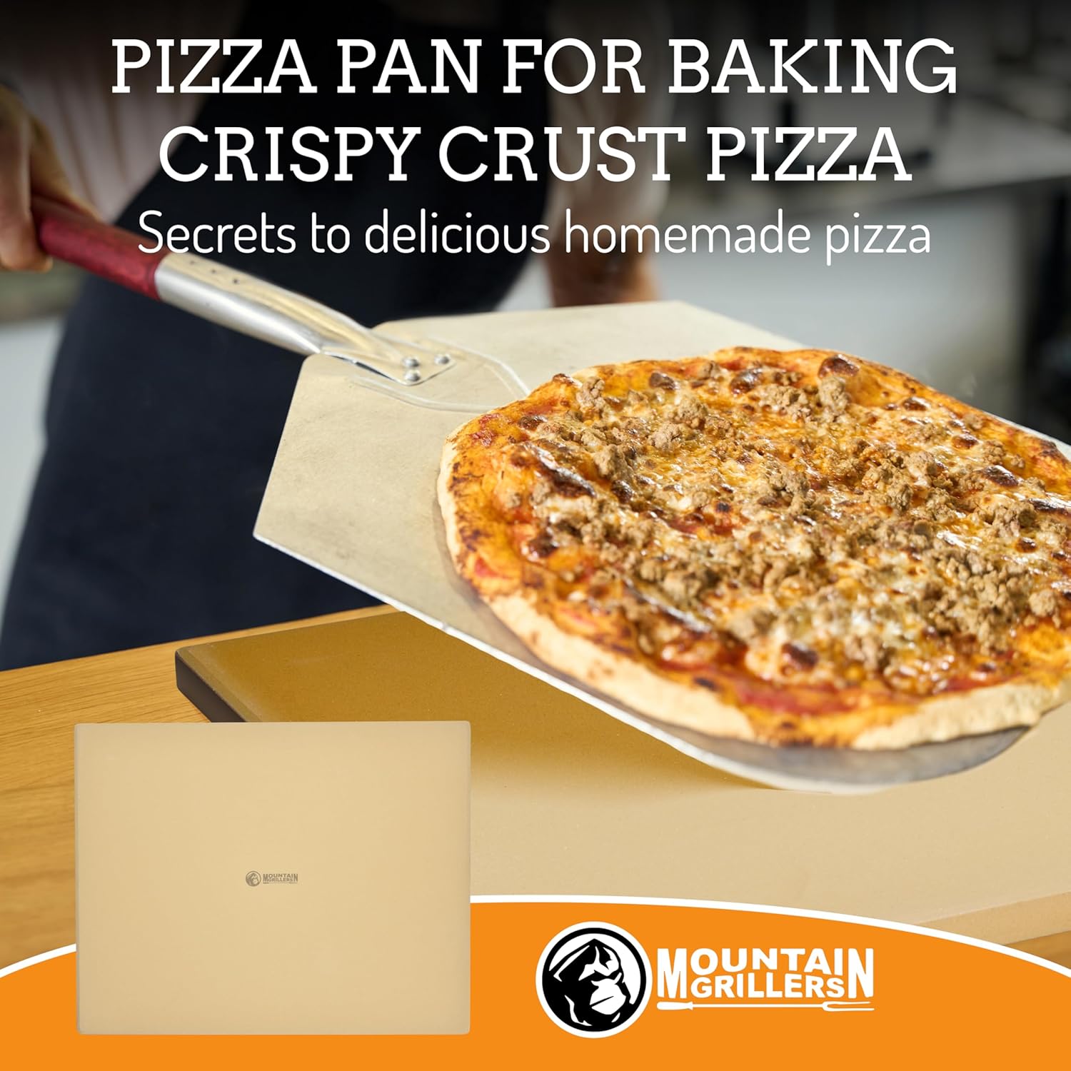 MOUNTAIN GRILLERS Pizza Stone for Oven and Grill BBQ - 12x16-Inch Rectangular Stone - Multi-Purpose Baking Stone for Crispy Crust Pizza, Bread, or Crackers - Ideal Gift for Pizza Lovers