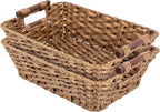 Basket - Wicker Storage Basket, Hand Woven Wicker Storage Basket for Home Storage, Dimensions 15"W x 10.6" x 5.1"H, Brown Home Storage Box