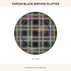 MACKENZIE-CHILDS Enamel Serving Platter, Decorative Serving Platter for Food, 16 Inches, Black Tartan