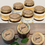 2" Brown Label Stickers for Jars and Lids, Kraft Sticker Labels for Pantry, Mason Jars, Canning, Bottles, 6 Different Drawn Wreath Designs, Kraft Paper/ 500pcs