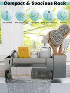 Sponge Holder for Kitchen Sink, Space-Saving Sink Caddy with Brush Holder, Kitchen Countertop Organizers and Storage Essentials