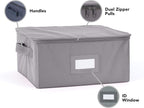 Covermates Keepsakes Dish Storage Box - Stackable, Reinforced Handles, China Storage, Graphite