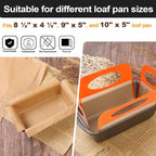 100 Pcs Unbleached Parchment Paper & 1 Pcs Silicone Loaf Pan Liner Set - Non-Stick Precut 9’’x5’’Bread Baking Sheets & Reusable Sourdough Sling with 4 Handles