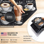 Dish Drying Mat Super Absorbent – 24" x 16" Coffee Mat for Countertops – Non-Slip Drying Mat for Kitchen Counter – Easy to Clean Water Absorbent Mat – Large Mat (Costa Rica Coffee)