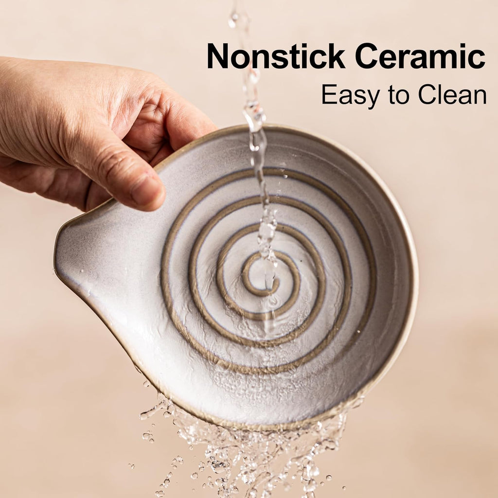 Ceramic Spoon Rest for Stove Top, Large Spoon Holder for Kitchen Counter, Heat-Resistant & Easy to Clean, Non-Stick Spatula Holder for Cooking, Coffee Spoon, Kitchen Decor, White