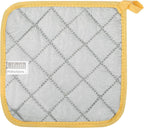 100% Cotton Kitchen Everyday Basic Terry Pot Holder Heat Resistant Coaster Potholder for Cooking and Baking Set of 5 Yellow