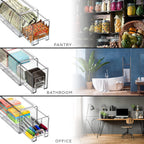 Sorbus Small Clear Storage Drawers (4 Pack) – Acrylic Stackable Storage Bins with Pull-Out Drawers for Fridge, Kitchen, Pantry – Organizer Bins with Handles