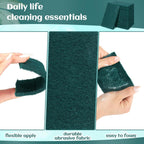 Hoolerry 200 Pcs Heavy Duty Scouring Pads Non Scratch Household Scrub Pads for Cleaning Reusable Pan Scrubber Anti Grease Scrubbing Pads for Dish Kitchen Metal Grills, 4.3 x 3 x 0.3 in (Green)