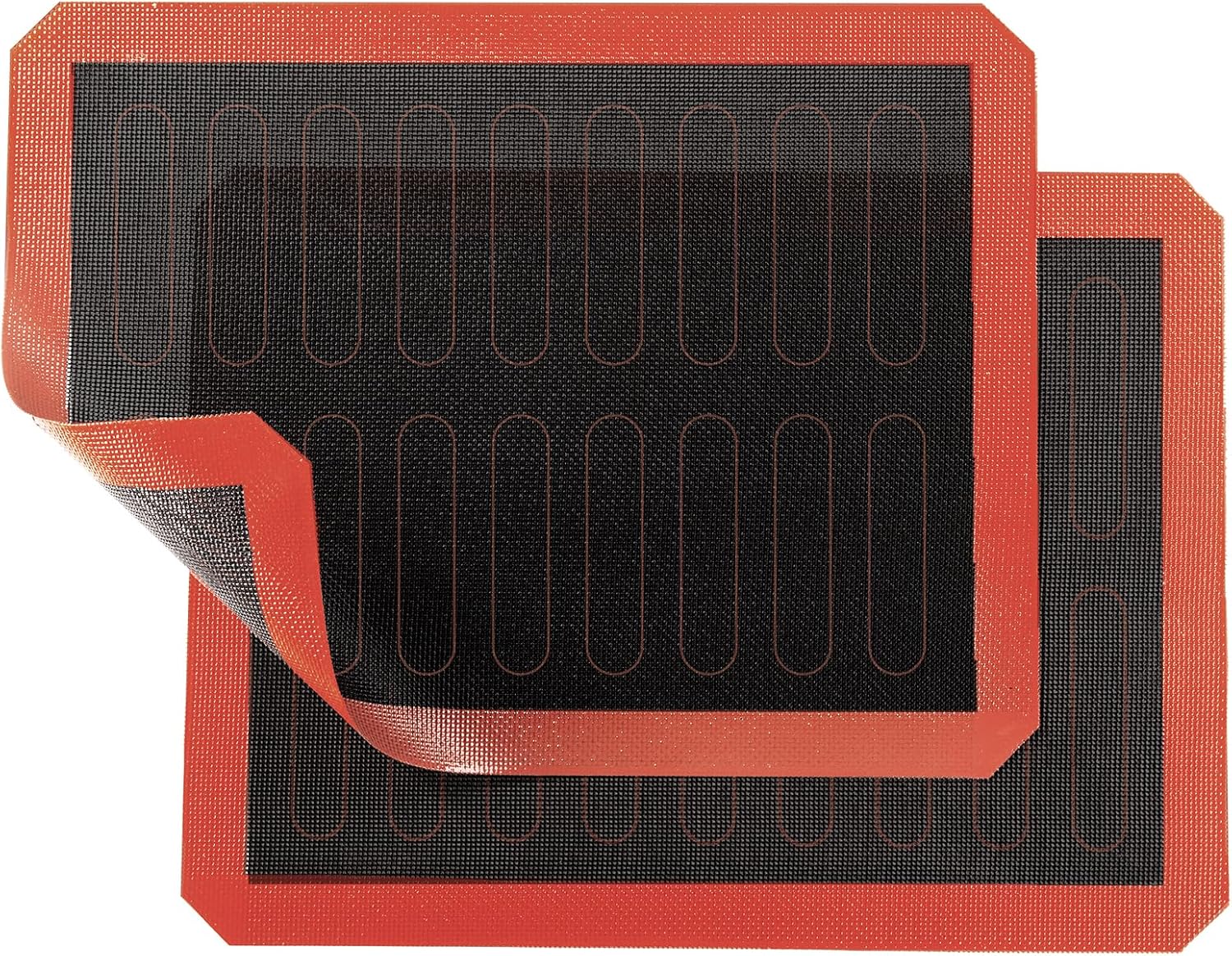 2 PCS Perforated Silicone Baking Mat, Macaron Baking Sheet, Reusable & Non-stick Bakeware Mats for Cookies, Macarons, Bread and Pastry，16.5""x11.6"" (Type 2-2pcs), Red