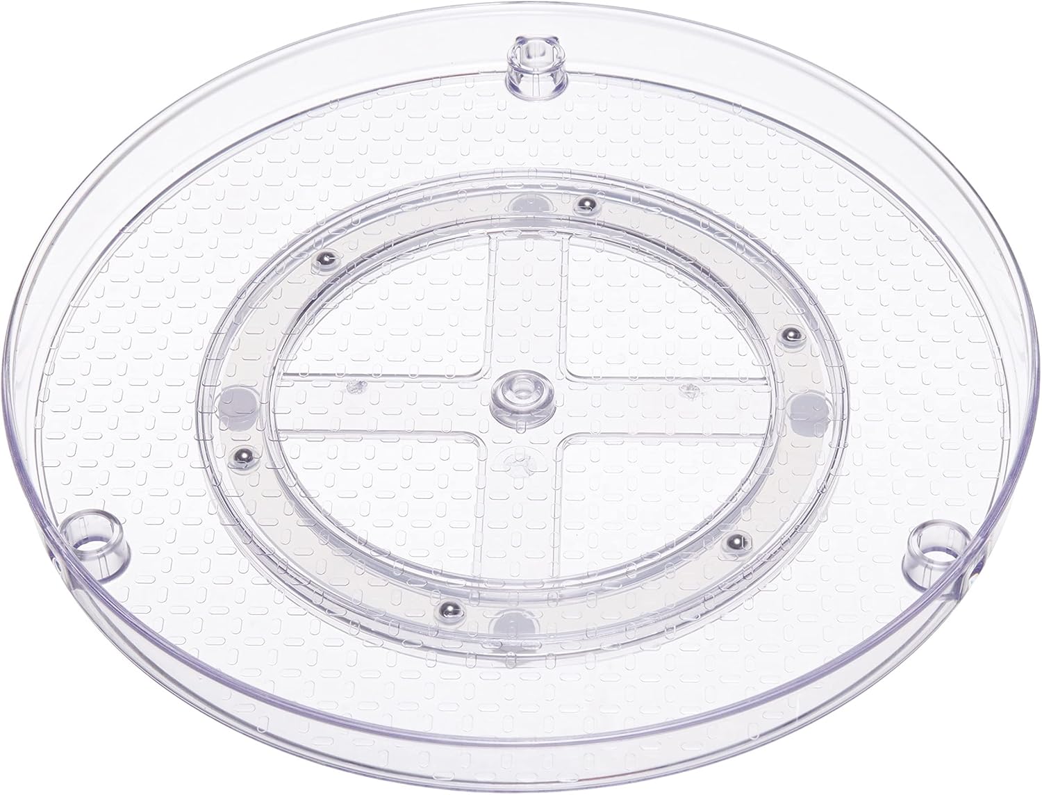 Amazon Basics 2 Tier Lazy Susan Turntable Organizer, 12" Diameter, Clear