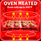 Muffin Pans 6-Cup, 2-Pack Nonstick 6 Tins Cupcake Pan with Silicone Grip Handles, Toaster Oven Baking Supplies Small Cheesecake Cup Cake Tray- Non-toxic & Dishwasher Safe