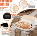 Enameled Cast Iron Bread Oven, 5QT Loaf Cast Iron Bread Pan with Lid, Oval Dutch Oven for Homemade Bread Baking (Gradient Caramel)