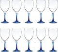 DISCOUNT PROMOS Nuance Wine Glasses by ARC 10.5 oz. Set of 10, Bulk Pack - Restaurant Glassware, Perfect for Red Wine, White Wine, Cocktails - Blue