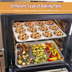 E-far 10-Piece Baking Pans set, Stainless Steel Bakeware Set for Oven, Include Cake Pan/Baking Cookie Sheet/Pizza/Muffin/Loaf Pan, Non-Toxic & Heavy Duty, Dishwasher Safe