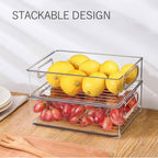 6 Pack Refrigerator Organizer Bins,3 Sizes Clear Pantry Storage with Handles and 30 PCS Plastic Bags for Fridge, Freezer, Shelves, Drawer, Bins, Snack Organizer for Home & Kitchen