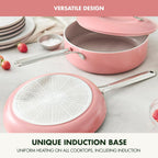 GreenPan Nova 10” Frying Pan Skillet and 4.37QT Sauté Pan with Lid, Oprah’s Favorite Things 2024, PFAS-Free Ceramic Nonstick, Induction Suitable, Sear, Fry, Broil, Dishwasher & Oven Safe, Coral