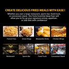 14 Qt. Electric Countertop Commercial Deep Fryer with 6.8 Qt. Basket, for Restaurant and Home - 120V, 1700W, Stainless Steel Build
