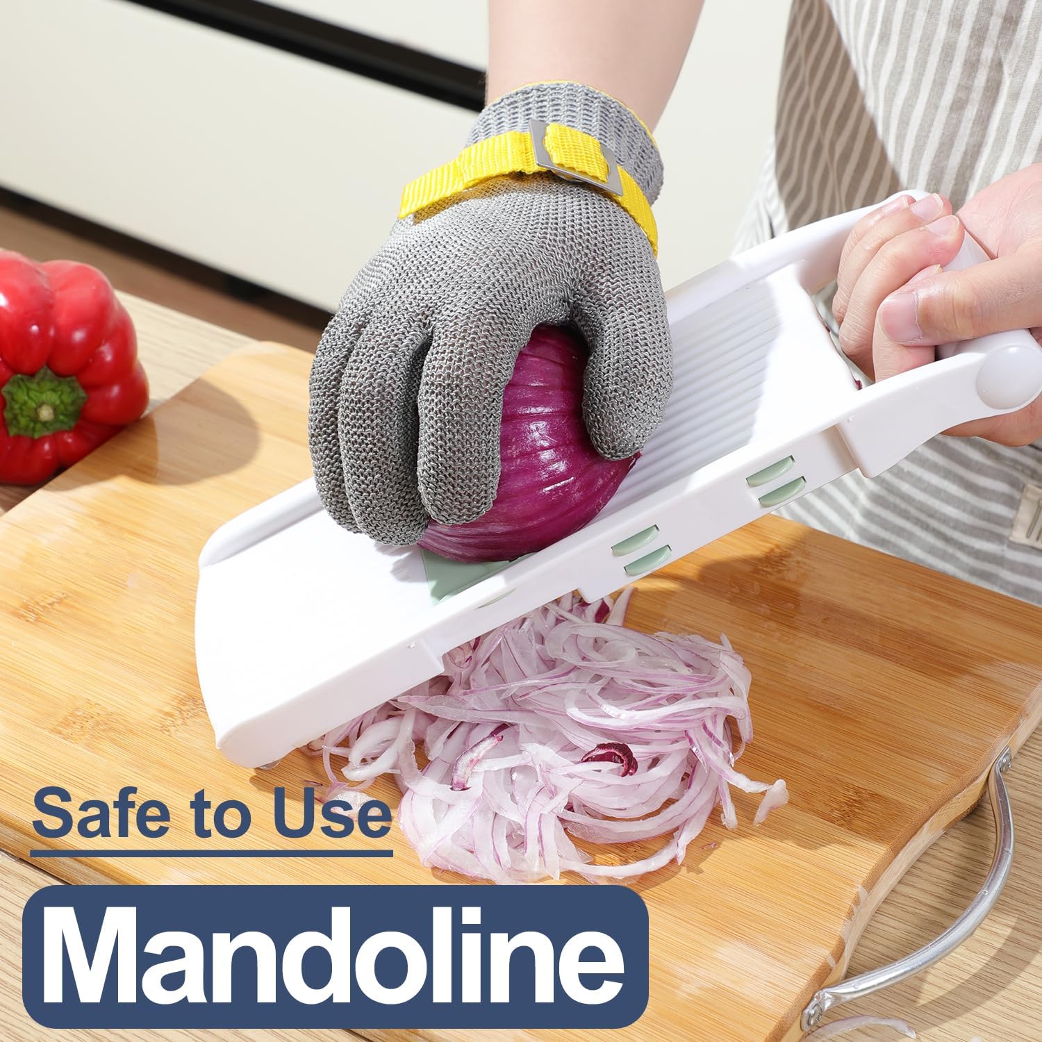 Dowellife ANSI A9 Cut Resistant Glove Food Grade, Stainless Steel Mesh Metal Knife Cutting Glove for Butcher Oyster Shucking Kitchen Mandoline Chef Slicing Fish Fillet (Medium)