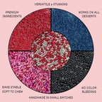 Confect Edible Sprinkles for Cake Decorating - Red Jimmies, Blush Pink Red Gun Metal Silver Pearl Mix with Navy Sparkling Sugar | Vegan, Gluten-Free, Dessert Topping - 5 Oz