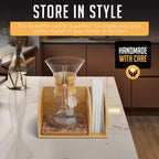 HEXNUB – Caddy for Pour Over Coffee Maker, Bamboo Stand fits Chemex, Bodum, Cosori Coffee Carafes, Heatproof Mat, Filter Holder for Drip Coffee Maker - Cork Mat