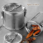 AUNMAS Stainless Steel Seasoning Strainer, Tea Strainer Infuser with Chain, Soup Seasonings Seperation Basket Filter Tea Steeper for Brew Tea