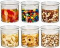 ZENS 17oz Glass Food Storage Jars Set of 6, Clear Glass Canisters Set with Airtight Lids, Small Storge Container jar for Kitchen Spice, Sugar Container, Blooming Tea, Snacks