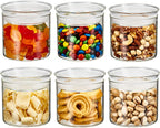 ZENS 17oz Glass Food Storage Jars Set of 6, Clear Glass Canisters Set with Airtight Lids, Small Storge Container jar for Kitchen Spice, Sugar Container, Blooming Tea, Snacks