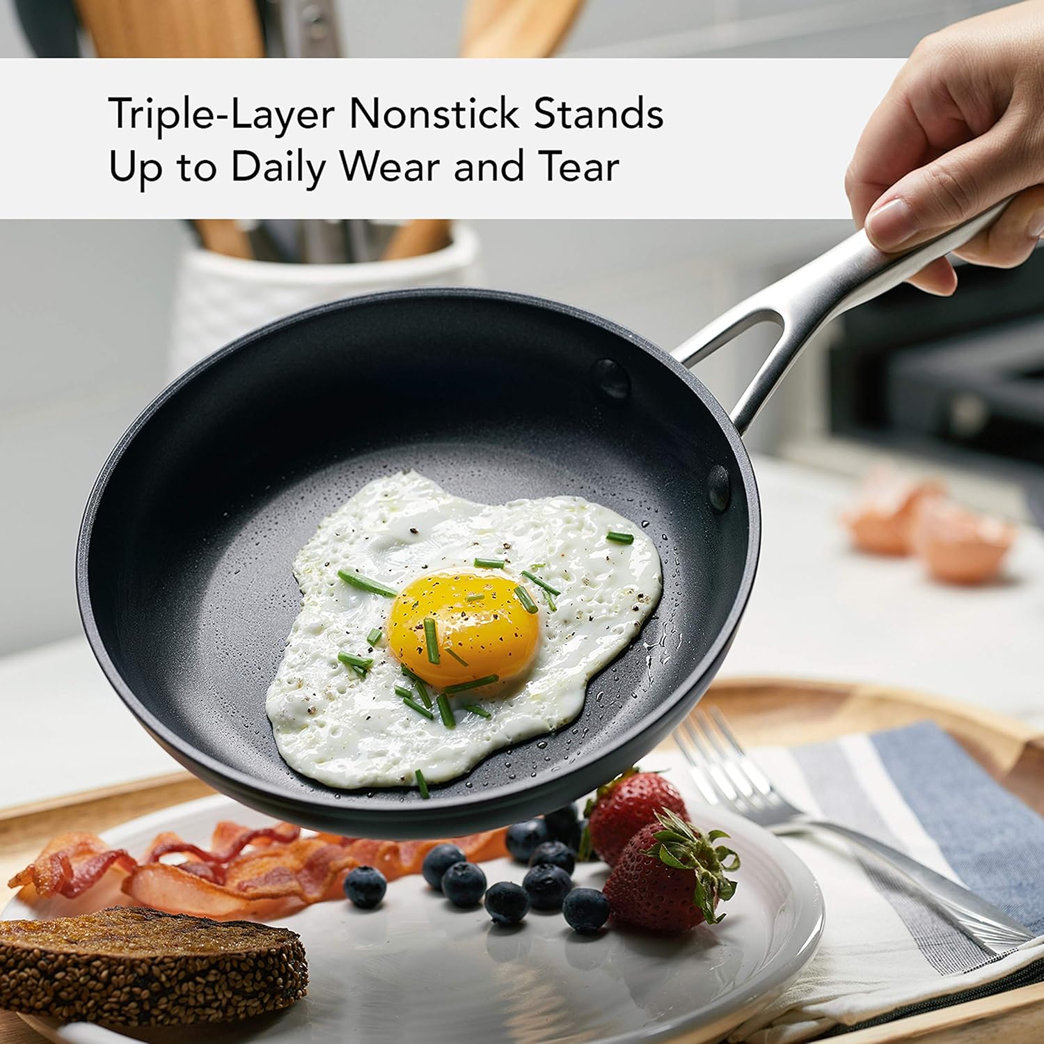 KitchenAid Hard Anodized Induction Nonstick Frying Pan Set/Skillets, 8.25 Inch and 10 Inch, Matte Black