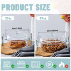 Maxcheck 2 Pieces Glass Casserole Dish with Lid Baking Casserole Dish Covered Cookware Microwave Bowls with Handle for Kitchen Restaurant Home Party Cooking, Oven Safe (Round,0.8L/ 1.7L)