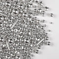 Silver Pearl Rods Heart Sprinkles, Baking Sugar, Silver Sprinkles for Cake, Mix Size, Cupcake Decoration, Holiday, Mother's Day, Wedding Party Supplies