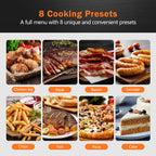 CROWNFUL 7 Quart Air Fryer, Oilless Electric Cooker with 8 Cooking Functions, LCD Digital Touch Screen with Precise Temperature Control, Shake Reminder Function, 1500W, UL Listed-Black