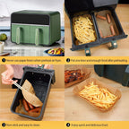 Air Fryer Liners Disposable - 150Pcs 8In Rectangle Parchment Paper for Air Fryer Non-Stick Airfryer Basket Liners for Steamer Microwave Oven