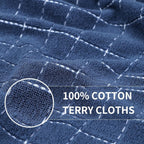 Homaxy 100% Cotton Terry Kitchen Towels(Navy Blue, 13 x 28 inches), Checkered Designed, Soft and Super Absorbent Dish Towels, 6 Pack