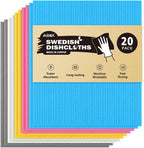 AIDEA Swedish Dishcloths for Kitchen-20PK, Absorbent Sponge Dish Cloth, Dishcloths for Washing Dishes, Reusable Paper Towels Dish Cloths, Swedish Towels for Home, Kitchen, Glass, 7" x 6"