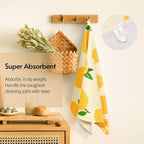 Kitchen Towels, 18" x 30" Dish Towels, Microfiber Tea Towels for Kitchen Drying, Superior Absorbency, Lemon Cherry Series, 2-Pack