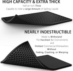 Silicone Drip Mat - 1/2 Inch Thick, Heat-Resistant and Food Safe - Counter Top, Coffee Bar or Restaurant - Drying Mat for Glasses - 18x12 Inches