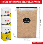 Extra Large Flour and Sugar Storage Containers 6.5L/220 Fl. oz; Set of 2 Plastic Bulk Airtight Food Storage Rice Containers With Lids - Kitchen Pantry Organizer and Storage Canisters, Marker & Labels